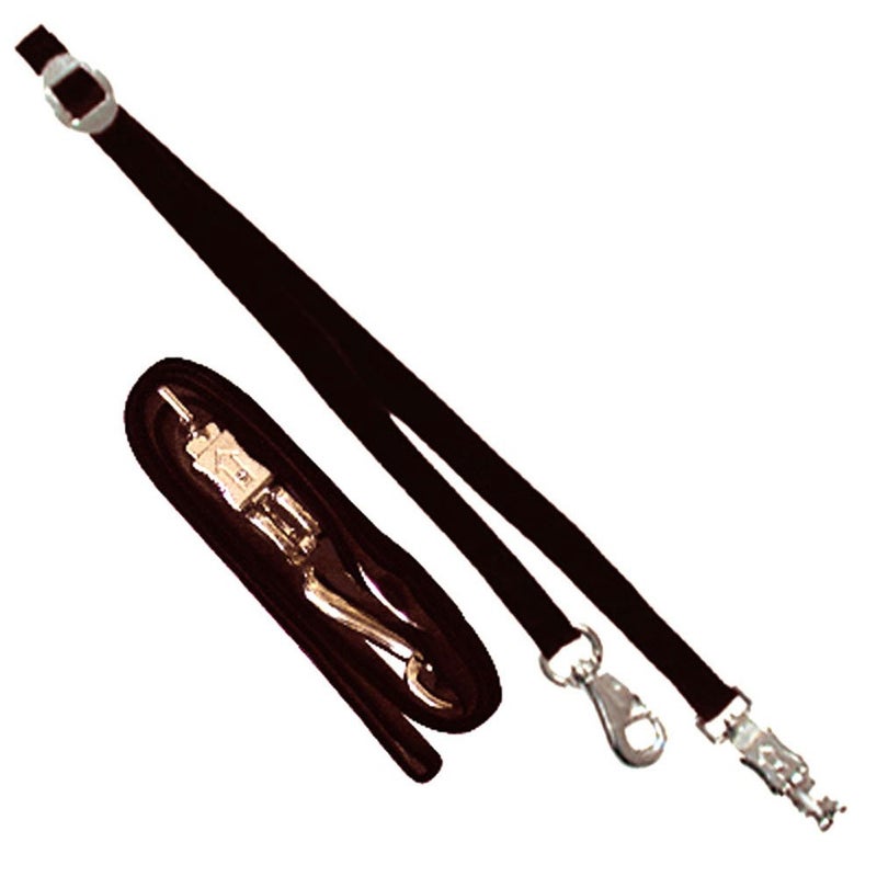 Intrepid International Durable and Secure Nylon Cross Ties, Adjustable 40-75 inches, Crossties for Horses, Horse Tie Down with Panic and Breakaway Snap, Attaches to Halter, Black